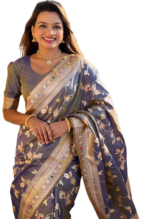 Vasthrlay Kanjivaram Handloom Golden Ethnic Wear