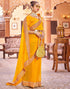 Vasthrlay Embroidery Georgette Unstitched Sky Blue Saree