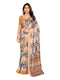 Vasthrlay Brown Printed Unstitched Saree