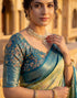 Vasthrlay Womens Printed Unstitched Dusty Pink Saree