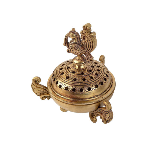 Brass Peacock Design Incense Burner 1200 Grams