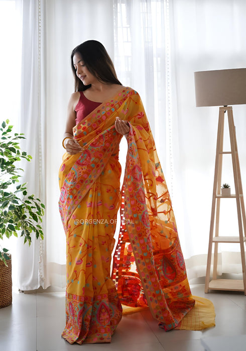 Vasthrlay Banarasi Unstitched Saree