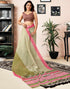 Vasthrlay Chanderi Printed Unstitched Off White Saree