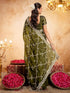 Vasthrlay Scalloped Embroidery Unstitched Light Green Saree