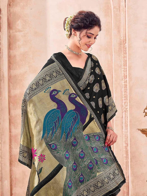 Vasthrlay Weaving Banarasi Peacock Saree