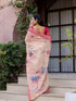 Vasthrlay Womens Printed Unstitched Olive Green Saree
