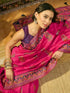 Vasthrlay Womens Weaving Pink Saree With Unstitched Blouse Piece