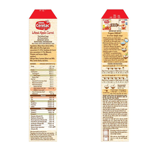 CERELAC Baby Food Cereal | Wheat Apple Carrot