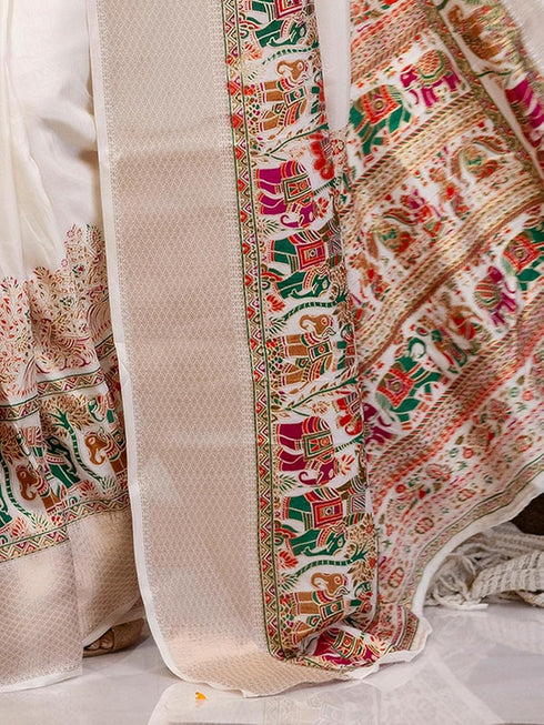 Vasthrlay Embroidery Gold Saree