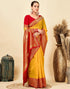 Vasthrlay Jacquard Letest Unstitched Yellow Saree