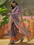 Vasthrlay Shimmer Georgette Unstitched Black Saree