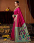 Vasthrlay Womens Paithani Unstitched Pink Saree