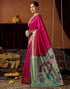 Vasthrlay Womens Paithani Unstitched Pink Saree