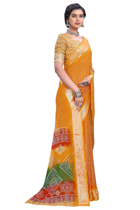 Vasthrlay Bandhani Chiffon Rani Ethnic Wear