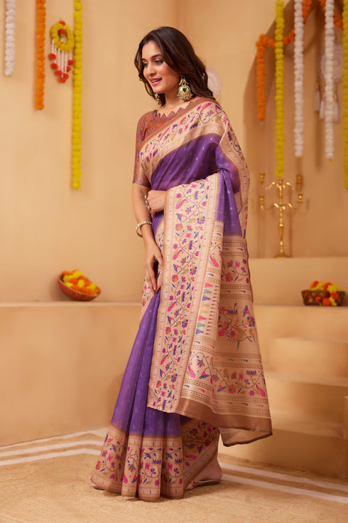 Vasthrlay Pink Unstitched Saree