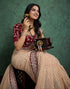 Vasthrlay Georgette Bandhani Unstitched Dark Green Saree