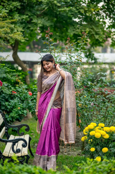 Vasthrlay Tussar Silk Saree