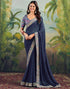 Vasthrlay Georgette Embroidery Unstitched Purple Saree