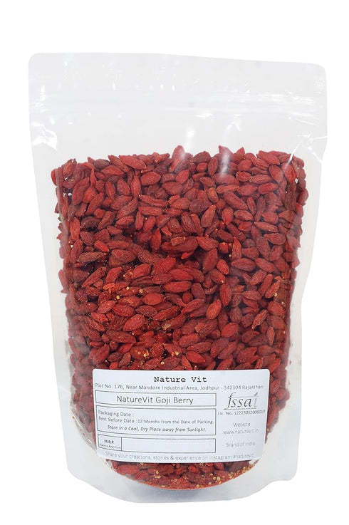NatureVit Goji Berry Premium Antioxidant-Rich Dried Berries for Healthy Snacking