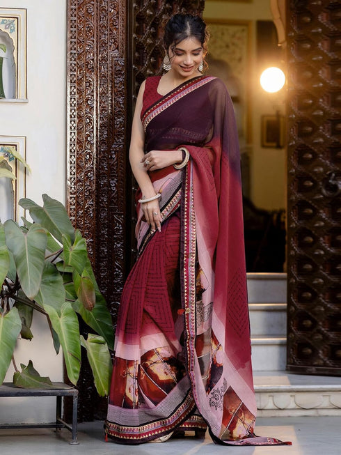 Vasthrlay Georgette Printed Light Saree