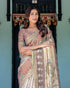 Vasthrlay Handloom Multicolour Pink Blue Saree