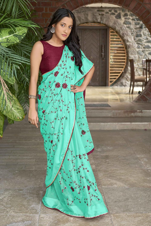 Vasthrlay Trendy Embroidery Black Blouse