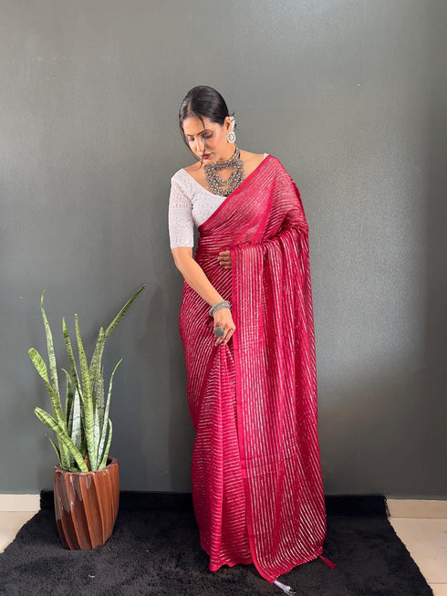 Vasthrlay Chiffon Rimzim Designer Chikankari