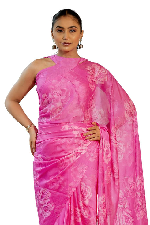 Vasthrlay Fashion Chiffon Georgette Coral Ethnic Wear
