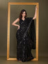 Vasthrlay Georgette Embroidery Worksaree Black Ethnic Wear