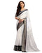 Vasthrlay Womens Printed Unstitched White Saree