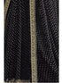 Vasthrlay Embroidery Georgette Blouse Piece Black Saree With Unstitched Blouse Piece