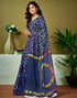 Vasthrlay Chanderi Printed Unstitched Blue Saree