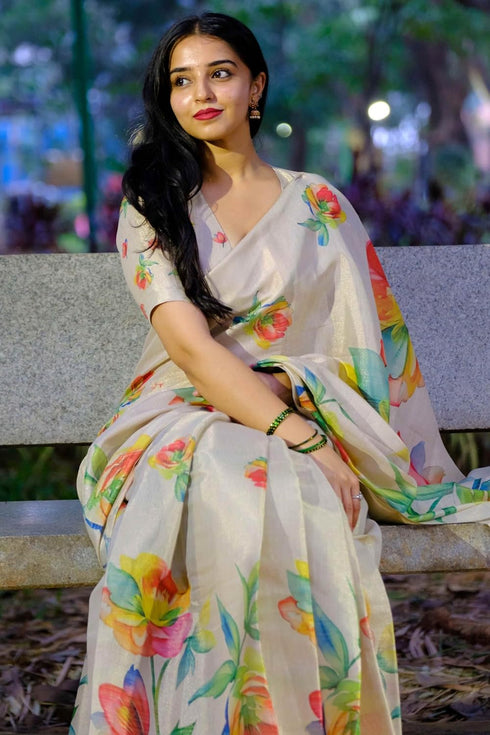 Vasthrlay Digital Chandheri Unstitched Material Az Ys Sasikala Ethnic Wear