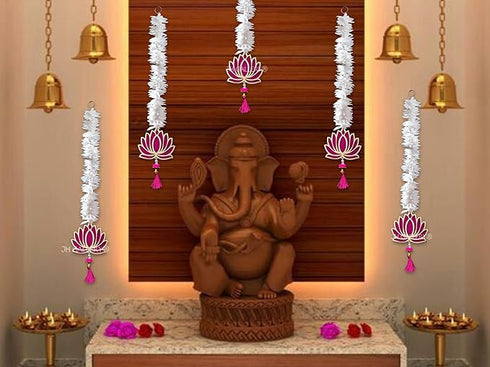 Lotus Hangings for Decoration Floral Wall Hangings - 21 Inches