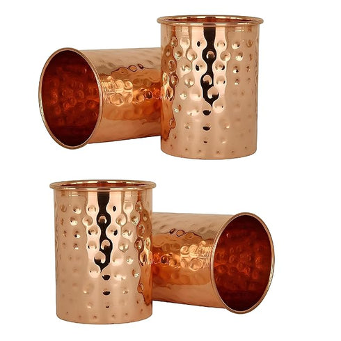 Pure Copper Hammered Tumbler 300ml