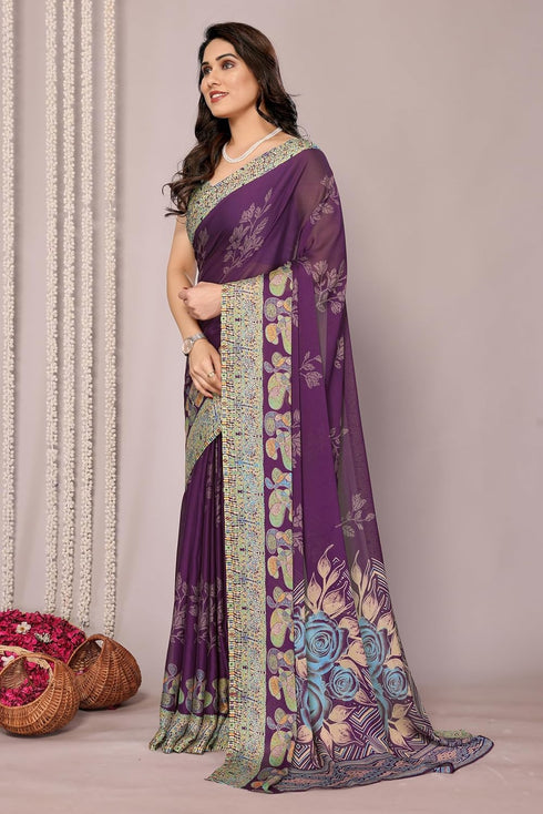 Vasthrlay Fashion Chiffon Georgette Dark Ethnic Wear