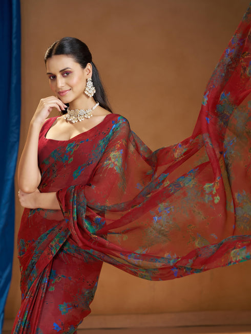 Vasthrlay Chiffon Floral Saree