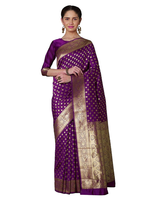 Vasthrlay Jacquard Unstitch Purple Ethnic Wear