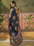 Vasthrlay Womens Printed Unstitched Dark Green Saree