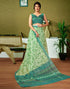 Vasthrlay Chanderi Printed Unstitched Blue Saree