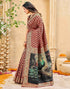 Vasthrlay Womens Weaving Unstitched Maroon Saree