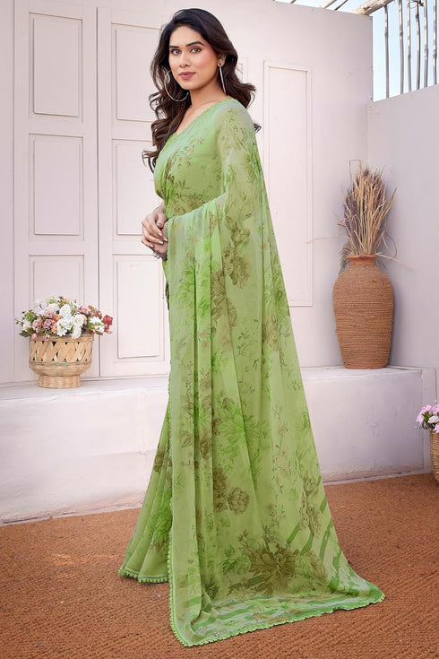 Vasthrlay Fashion Georgette Floral Printed Ethnic Wear