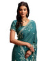 Vasthrlay Georgette Embroidery Unstitched Maroon Saree