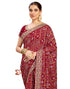 Vasthrlay Georgette Embroidery Unstitched Dark Green Saree