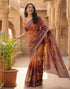 Vasthrlay Womens Printed Unstitched Dusty Pink Saree