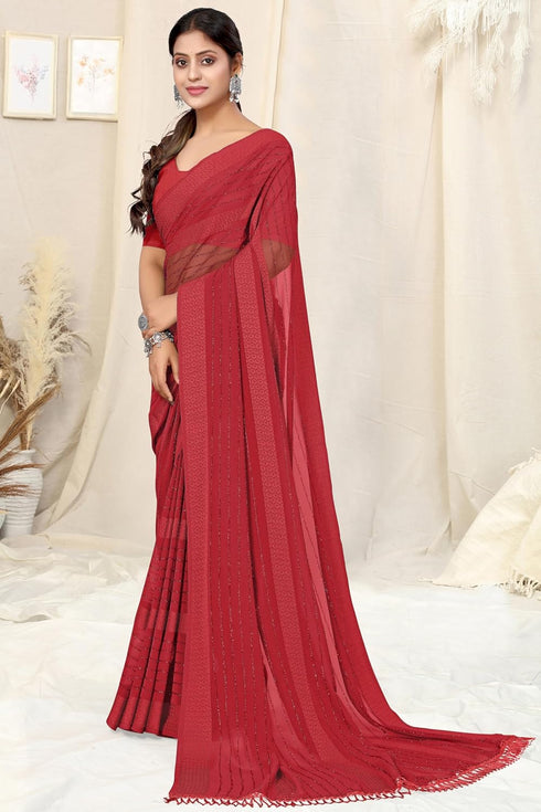 Vasthrlay Fashion Georgette Green Ethnic Wear