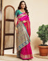 Vasthrlay Paithani Jacquard Unstitched Pink Saree