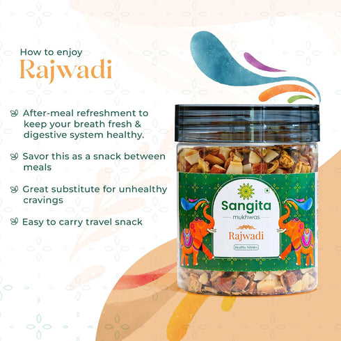 Sangita Mukhwas Rajwadi Mouth Freshener Mukhwas | Almonds-Kharekh-Coconut