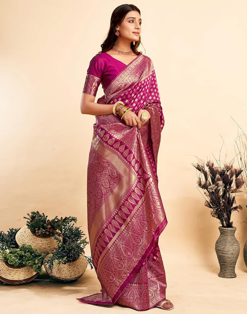 Vasthrlay Kanjivaram Banarasi Wedding Light Green Saree