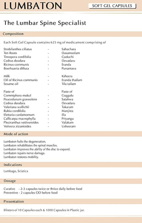Avn Ayurveda Lumbaton Soft Gel Capsules